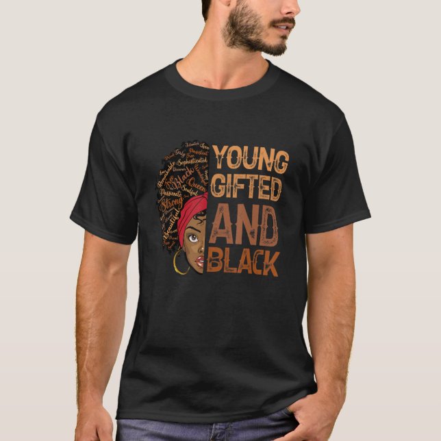 Camiseta Rapariga Jovem E Negra Melanina Meninas Crianças (Frente)