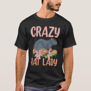 Camiseta Rapariga Louca Lady Floral Rodent Animal Pet Owner
