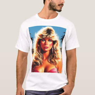 Camiseta Rapariga Loura Retrowave 80