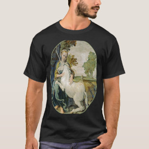 Camiseta Rapariga medieval com Pet Unicorn