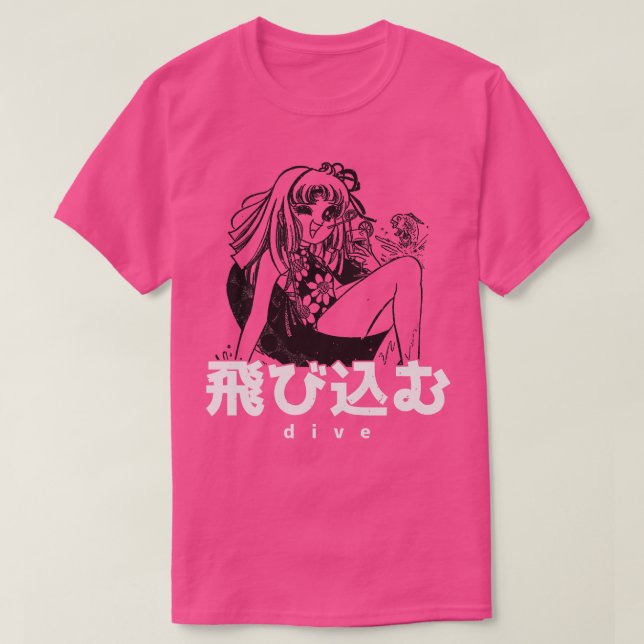 Camiseta Rapariga na Colmeia de Verão japonesa (Frente do Design)