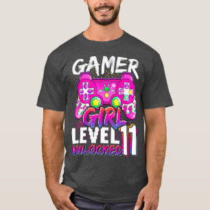 Camiseta Rapariga Nível 11 11 do jogo de vídeo desbloqueado