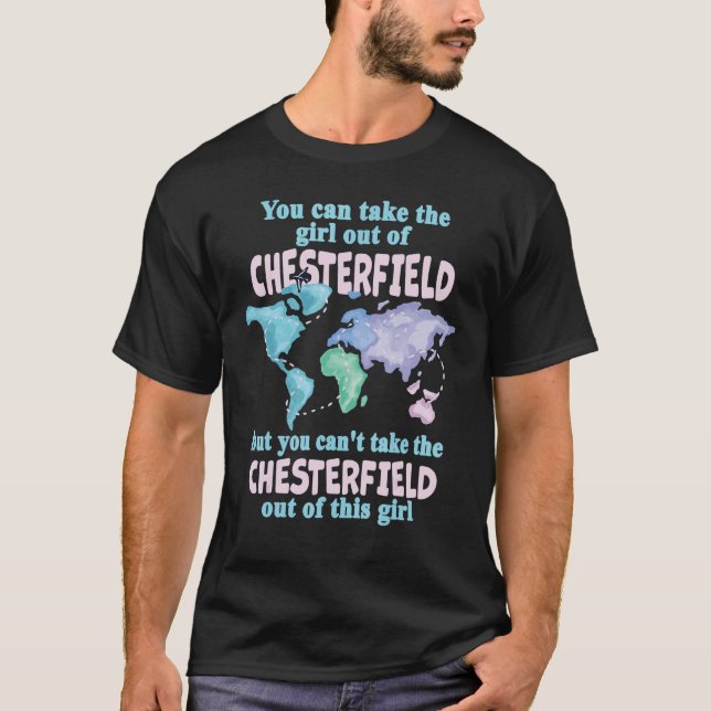 Camiseta Rapariga Orgulhosa Da Relocalização De Chesterfiel (Frente)