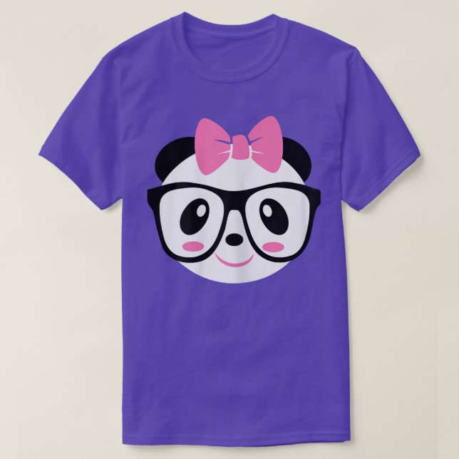 Camiseta Rapariga Panda, Panda, Bela Panda com Óculos (Frente do Design)