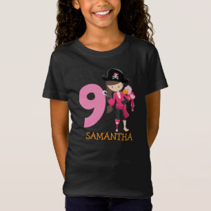 Camiseta Rapariga Papagaio 9ª Festa de aniversário pirata T