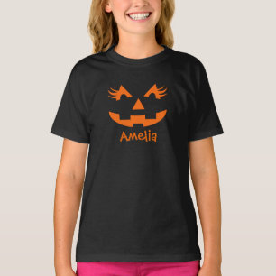 Camiseta Rapariga Personalizada Jack O Lanterna Halloween