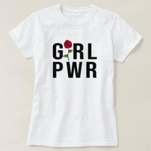 Camiseta Rapariga Poder Moderno Feminista Negrito GRL PWR