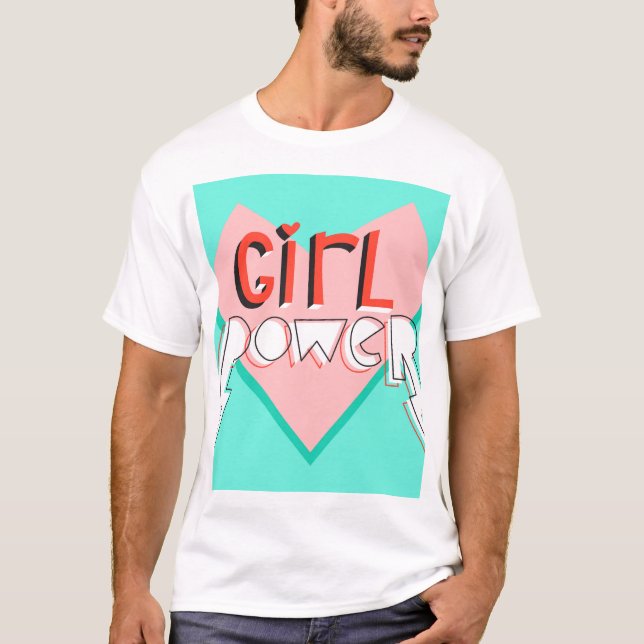 Camiseta Rapariga Poder: Slogan Gráfico Bonito (Frente)