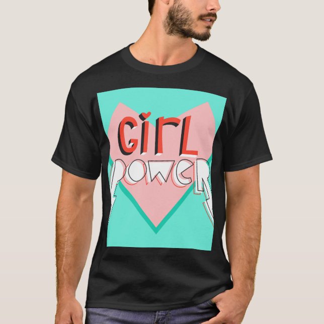 Camiseta Rapariga Poder: Slogan Gráfico Bonito (Frente)