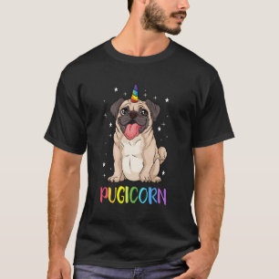 Camiseta Rapariga Pugicorn Engraçado Pug Lover Unicorn Pug