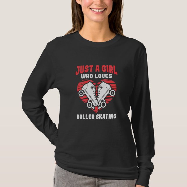 Camiseta Rapariga Que Adora Roller Skating Derby Roller Ska (Frente)