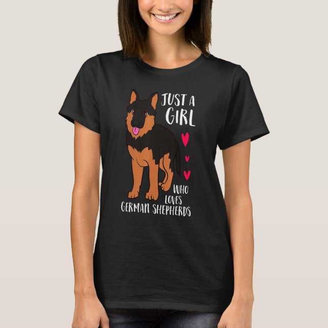 Camiseta Rapariga Que Ama German shepherd (Frente)