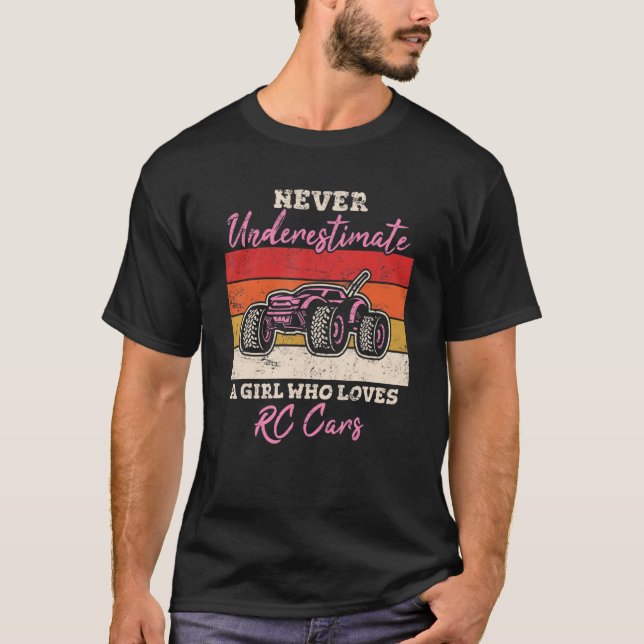 Camiseta Rapariga Que Ama Hobb De Controle Remoto De Carros (Frente)