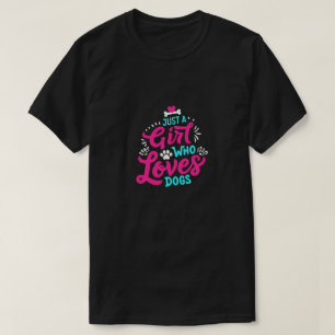 Camiseta Rapariga Que Ama O Gráfico De Cães