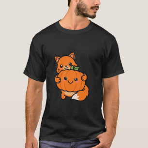 Camiseta Rapariga Raposa Abraçando Abóbora Halloween
