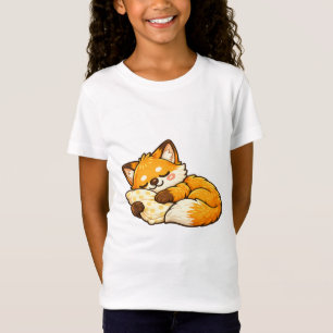 Camiseta Rapariga raposa dormindo fofa e aconchegante
