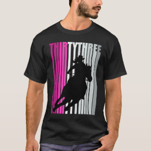 Camiseta Rapariga-retrô Aniversário do 33º Rodeo Horse Quee