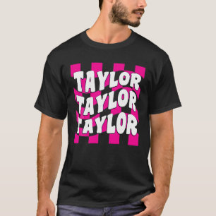 Camiseta Rapariga Retro Groovy TAYLOR Nome Personalizado B