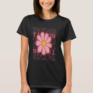Camiseta Rapariga Retro TAYLOR Nome Personalizado Aniversár