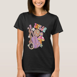 Camiseta Rapariga Retro TAYLOR Nome Personalizado Aniversár