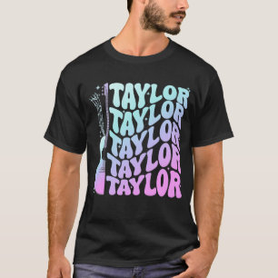 Camiseta Rapariga Retro Taylor Nome Personalizado Groovy