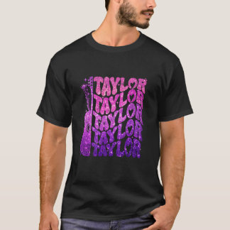 Camiseta Rapariga Retro Taylor Nome Personalizado Groovy 8