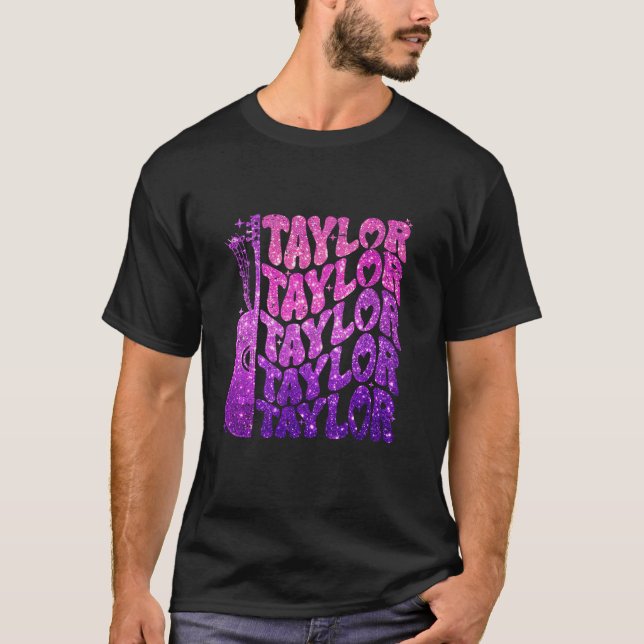 Camiseta Rapariga Retro Taylor Nome Personalizado Groovy 8 (Frente)