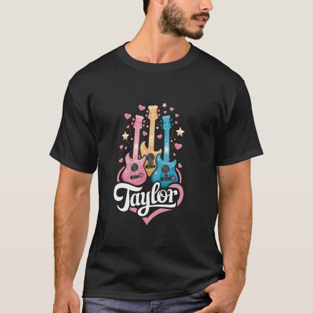 Camiseta Rapariga Retro Taylor Nome Personalizado Groovy B (Frente)