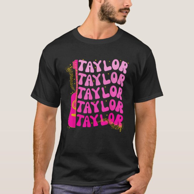 Camiseta Rapariga Retro TAYLOR Nome Personalizado Groovy B (Frente)