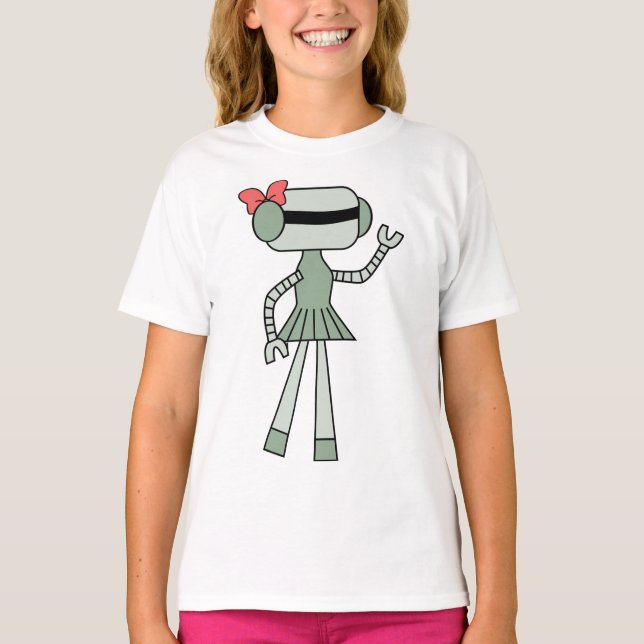 Camiseta Rapariga Robô Meninas T-Shirt (Frente)