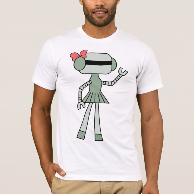 Camiseta Rapariga Robot Mens T-Shirt (Frente)