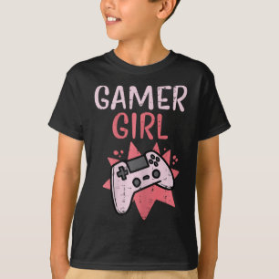 Camiseta Rapariga Rosa Game Controller Gaming Mulheres