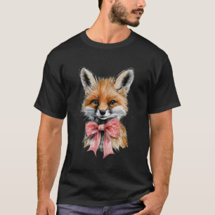 Camiseta Rapariga Rosa Raposa Laço Delicado Fita Fofa Anima