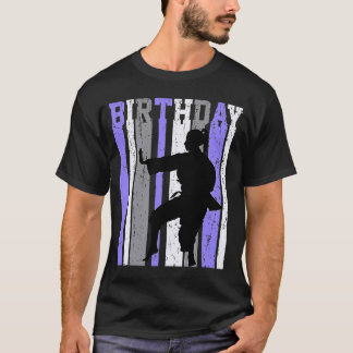 Camiseta Rapariga Roxa Karate Aniversário Retro Silhout Esp