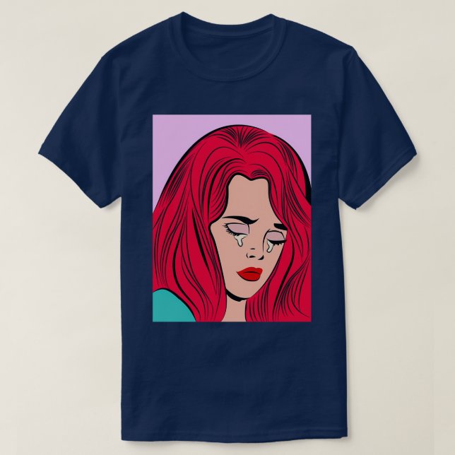 Camiseta Rapariga ruiva em lágrimas (Frente do Design)