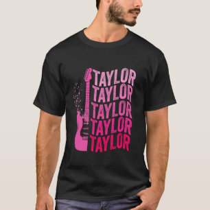 Camiseta Rapariga Taylor Nome Groovy Pink Crianças Rosa Hom