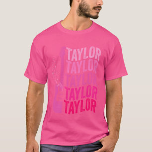 Camiseta Rapariga Taylor Nome Groovy Pink Crianças Rosa Hom