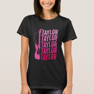 Camiseta Rapariga Taylor Nome Groovy Pink Crianças Rosa Hom