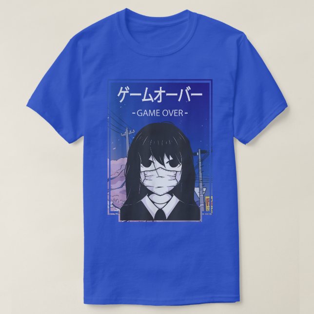 Camiseta Rapariga Triste Japão Aestética Harajuku Manga (Frente do Design)