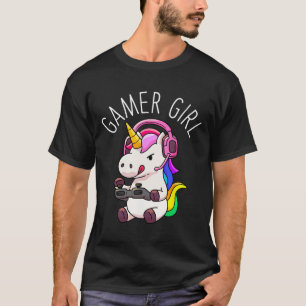 Camiseta Rapariga Unicórnio Jogo Gaming Cute Jogo Gift Gift