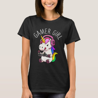 Camiseta Rapariga Unicórnio Jogo Gaming Cute Jogo Gift Gift