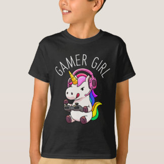 Camiseta Rapariga Unicórnio Jogo Gaming Cute Jogo Gift Gift
