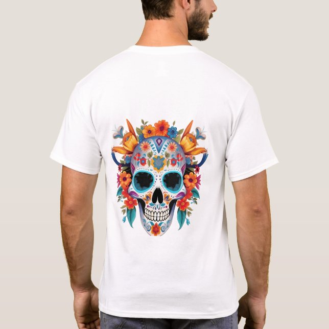Camiseta Rapariga Urbana com Fones de ouvido - Pó de Música (Verso)