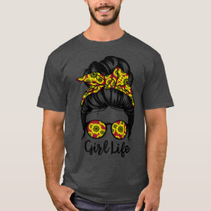 Camiseta Rapariga Vida Má Cabelo De Arma Engraçado Girassol