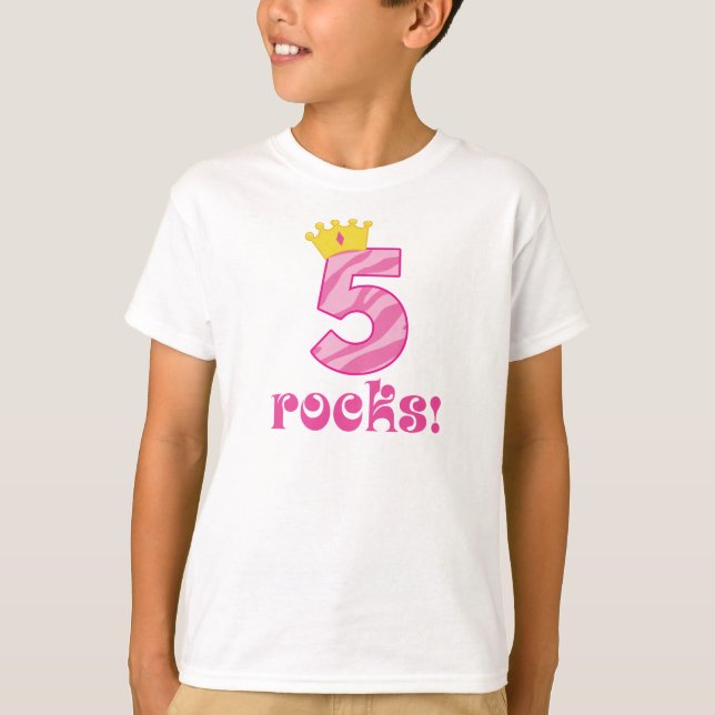 Camiseta Raparigas 5 Birthday (Frente)