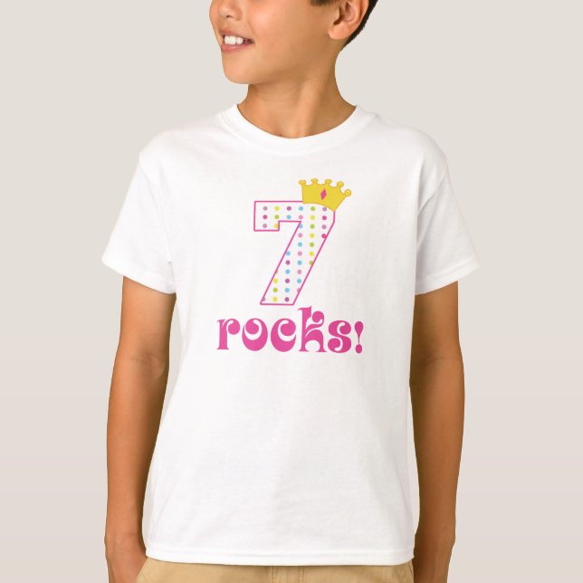Camiseta Raparigas 7 Birthday (Frente)