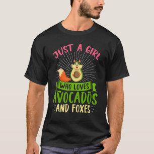 Camiseta Raparigas Animais Selvagens Floresta Animal Avocad