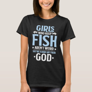 Camiseta Raparigas Aquarísticas Que Mantêm Aquário De Peixe