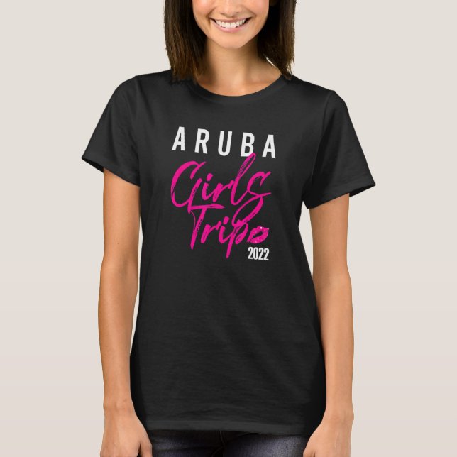 Camiseta Raparigas Aruba Viagem Feriado no Fim de Semana Co (Frente)