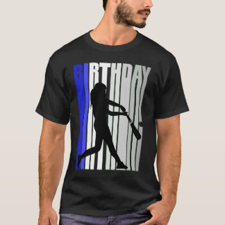Camiseta Raparigas Azuis Jogam Jogos de Beisebol